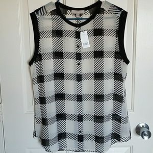 ❤NWT Banana Republic Sheer Buffalo Checked Tank